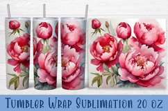 Floral Tumbler. Watercolor Flower Tumbler Wrap Product Image 1