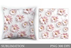 Daisy Flowers Pillow Sublimation. Flowers Pillow Design Product Image 1