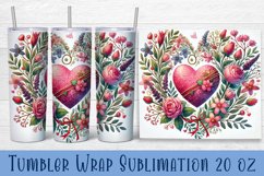 Valentine Heart Tumbler Sublimation | Valentines Day Tumbler Product Image 1