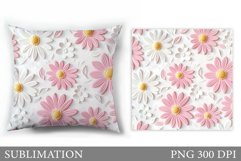 Daisy Flowers Pillow Sublimation. Flowers Sublimation Product Image 1