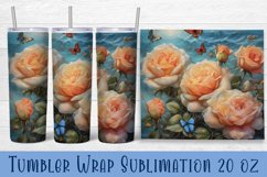Floral Tumbler. Watercolor Flower Tumbler Wrap Product Image 1