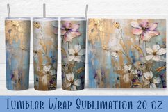 Floral Tumbler. Watercolor Flower Tumbler Wrap Product Image 1