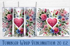 Valentine Heart Tumbler Sublimation | Valentines Day Tumbler Product Image 1