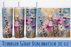 Floral Tumbler. Watercolor Flower Tumbler Wrap Product Image 1