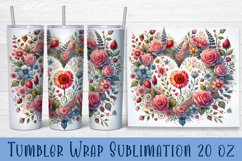 Valentine Heart Tumbler Sublimation | Valentines Day Tumbler Product Image 1