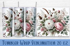 Peonies Tumbler Wrap | 20 oz. Straight Skinny Design Product Image 1