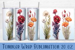 Floral Tumbler. Watercolor Flower Tumbler Wrap Product Image 1