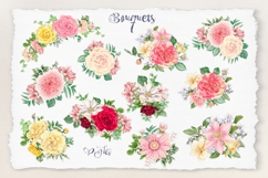 Watercolor Flowers clipart big set Product Image 4