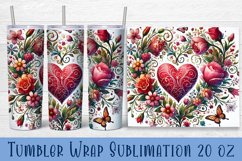 Valentine Heart Tumbler Sublimation | Valentines Day Tumbler Product Image 1