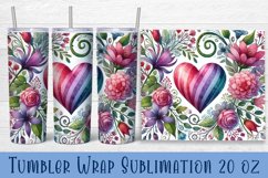 Valentine Heart Tumbler Sublimation | Valentines Day Tumbler Product Image 1