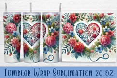 Valentine Heart Tumbler Sublimation | Valentines Day Tumbler Product Image 1