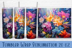 Floral Tumbler. Watercolor Flower Tumbler Wrap Product Image 1