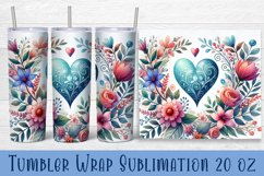 Valentine Heart Tumbler Sublimation | Valentines Day Tumbler Product Image 1