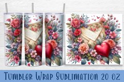 Valentine Heart Tumbler Sublimation | Valentines Day Tumbler Product Image 1