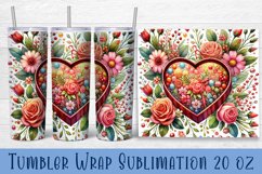 Valentine Heart Tumbler Sublimation | Valentines Day Tumbler Product Image 1