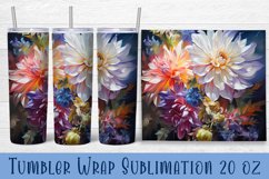 Floral Tumbler. Watercolor Flower Tumbler Wrap Product Image 1