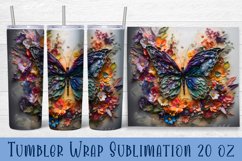 Floral Tumbler. Watercolor Flower Tumbler Wrap Product Image 1