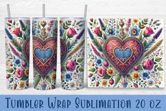 Valentine Heart Tumbler Sublimation | Valentines Day Tumbler Product Image 1