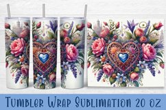 Valentine Heart Tumbler Sublimation | Valentines Day Tumbler Product Image 1