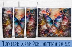 Floral Tumbler. Watercolor Flower Tumbler Wrap Product Image 1