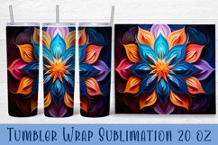 Floral Tumbler. Watercolor Flower Tumbler Wrap Product Image 1