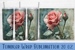 Floral Tumbler. Watercolor Flower Tumbler Wrap Product Image 1