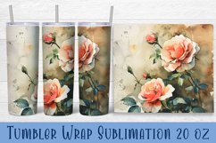 Floral Tumbler. Watercolor Flower Tumbler Wrap Product Image 1