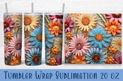 Floral Tumbler. Watercolor Flower Tumbler Wrap Product Image 1
