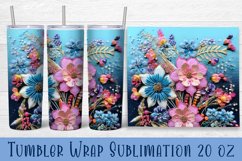 Floral Tumbler. Watercolor Flower Tumbler Wrap Product Image 1