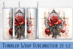 Floral Tumbler. Watercolor Flower Tumbler Wrap Product Image 1