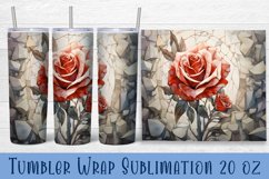 Floral Tumbler. Watercolor Flower Tumbler Wrap Product Image 1
