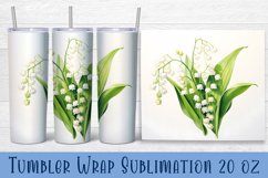 Floral Tumbler. Watercolor Flower Tumbler Wrap Product Image 1