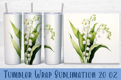 Floral Tumbler. Watercolor Flower Tumbler Wrap Product Image 1
