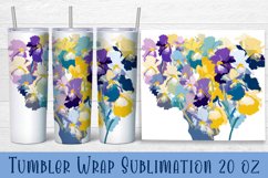 Floral Tumbler. Watercolor Flower Tumbler Wrap Product Image 1