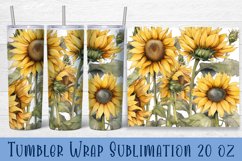 Floral Tumbler. Watercolor Flower Tumbler Wrap Product Image 1