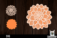 3d layered papercut Chrysanthemum svg, multilayered flower Product Image 1