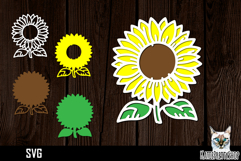 3d layered papercut sunflower svg, multilayered flower svg Product Image 1