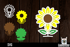 3d layered papercut sunflower svg, multilayered flower svg Product Image 1