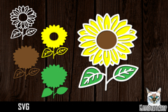 3d layered papercut sunflower svg, multilayered flower svg Product Image 1
