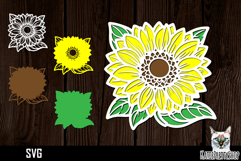 3d layered papercut sunflower svg, multilayered flower svg Product Image 1