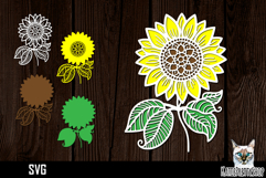 3d layered papercut sunflower svg, multilayered flower svg Product Image 1