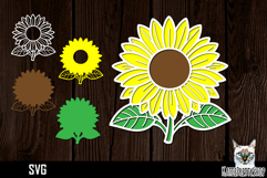 3d layered papercut sunflower svg, multilayered flower svg Product Image 1