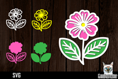 3d layered papercut sunflower svg, multilayered flower svg Product Image 1