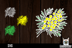 3d layered papercut mimosa svg, multilayered flower svg Product Image 1