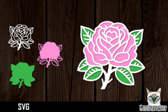 3d layered papercut rose svg, multilayered flower svg Product Image 1