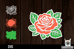 3d layered papercut rose svg, multilayered flower svg Product Image 1