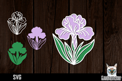 3d layered papercut iris svg, multilayered flower svg Product Image 1