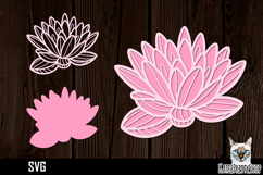 3d layered papercut lotus svg, multilayered lily flower svg Product Image 1