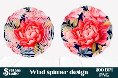 Flower peonies wind spinner PNG | Summer wind spinner Product Image 1