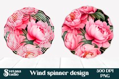 Flower peonies wind spinner sublimation PNG design Product Image 1